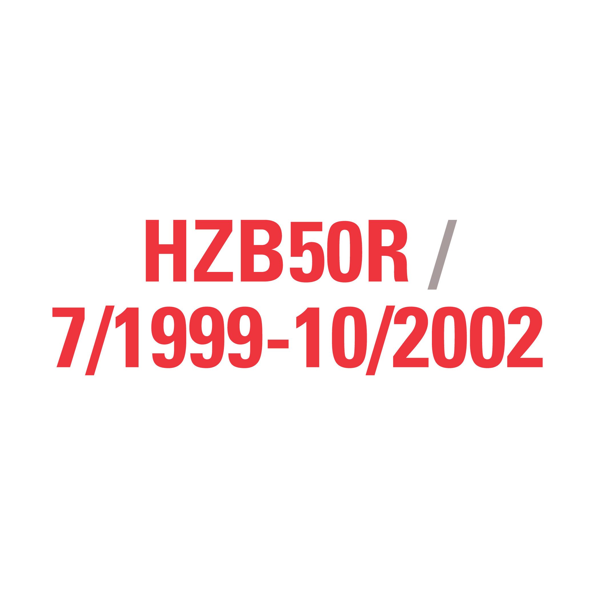 HZB50R 7/1999-10/2002
